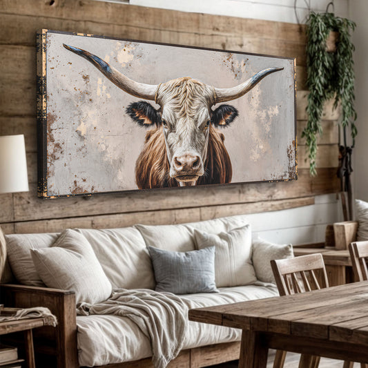 Texas Longhorn Gaze Abstract Wall Art