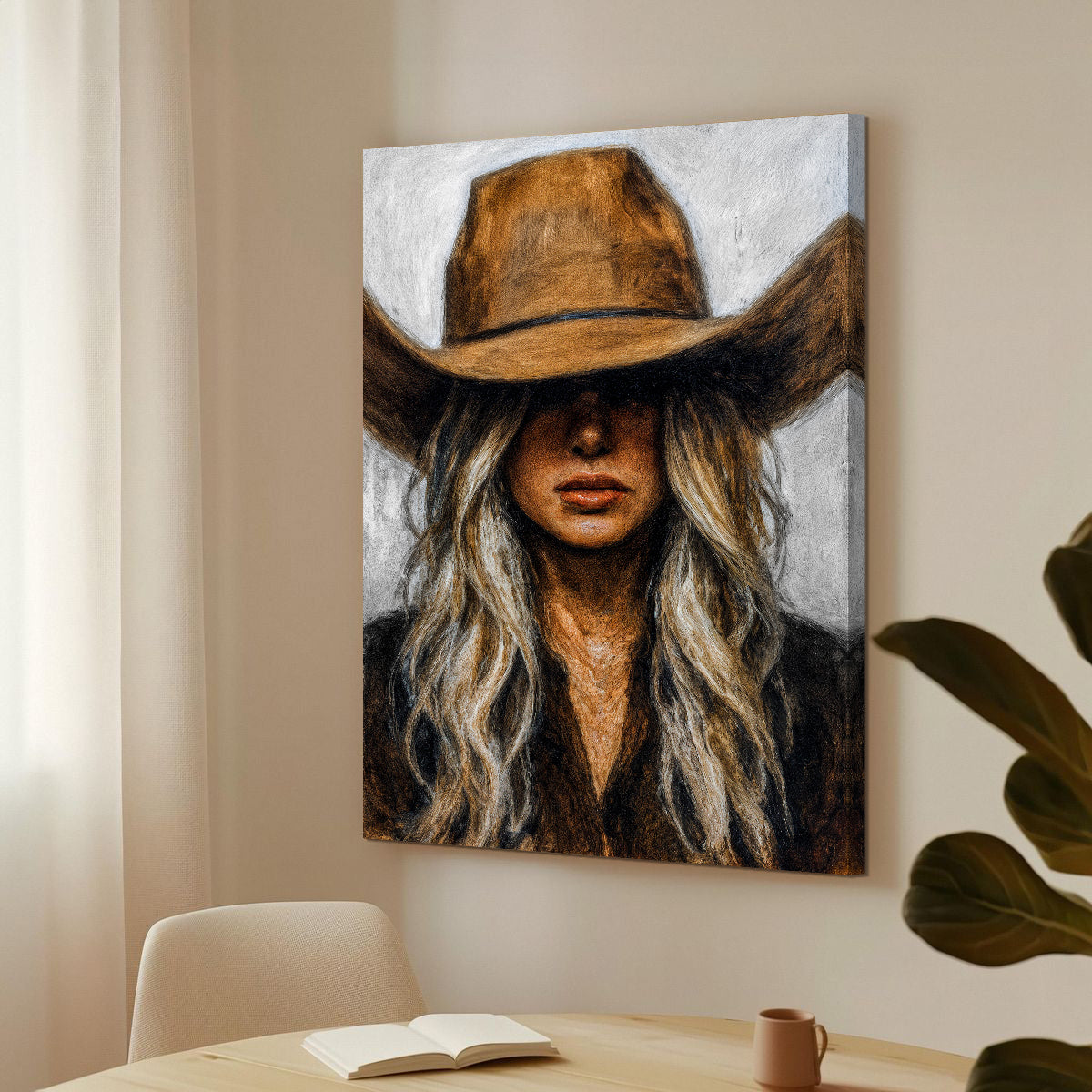 Chic Cowgirl Portrait Wall Art