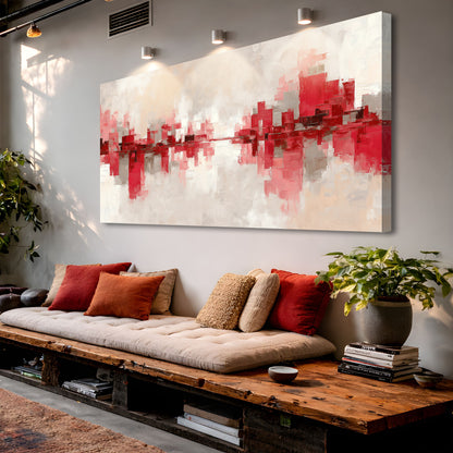Abstract Red Wall Art