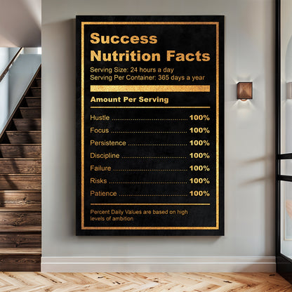 Ingredients For Success Motivational Wall Sign II