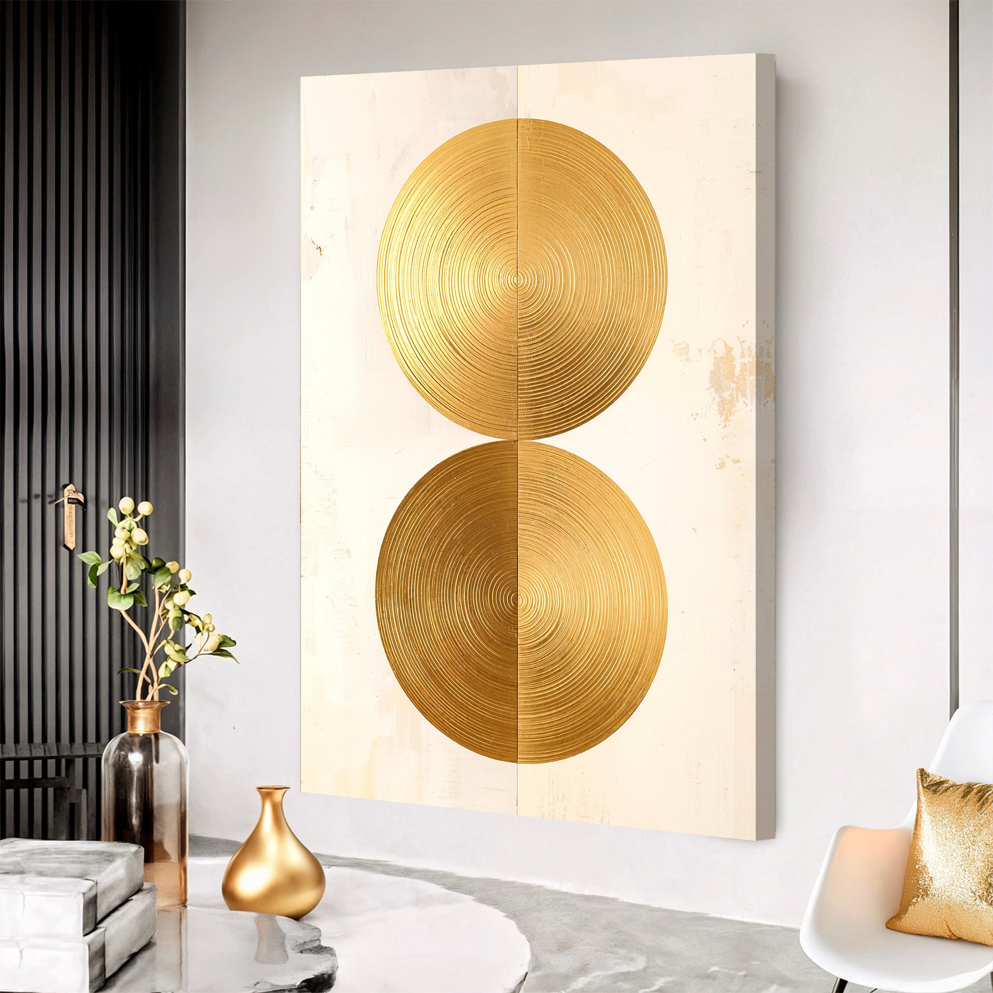 Golden Circle Abstract Wall Art