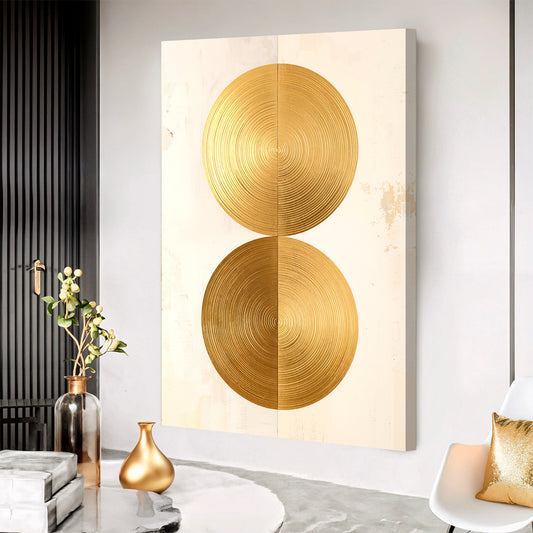 Golden Circle Abstract Wall Art