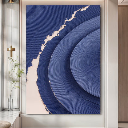Navy Blue Acrylic Abstract Wall Art