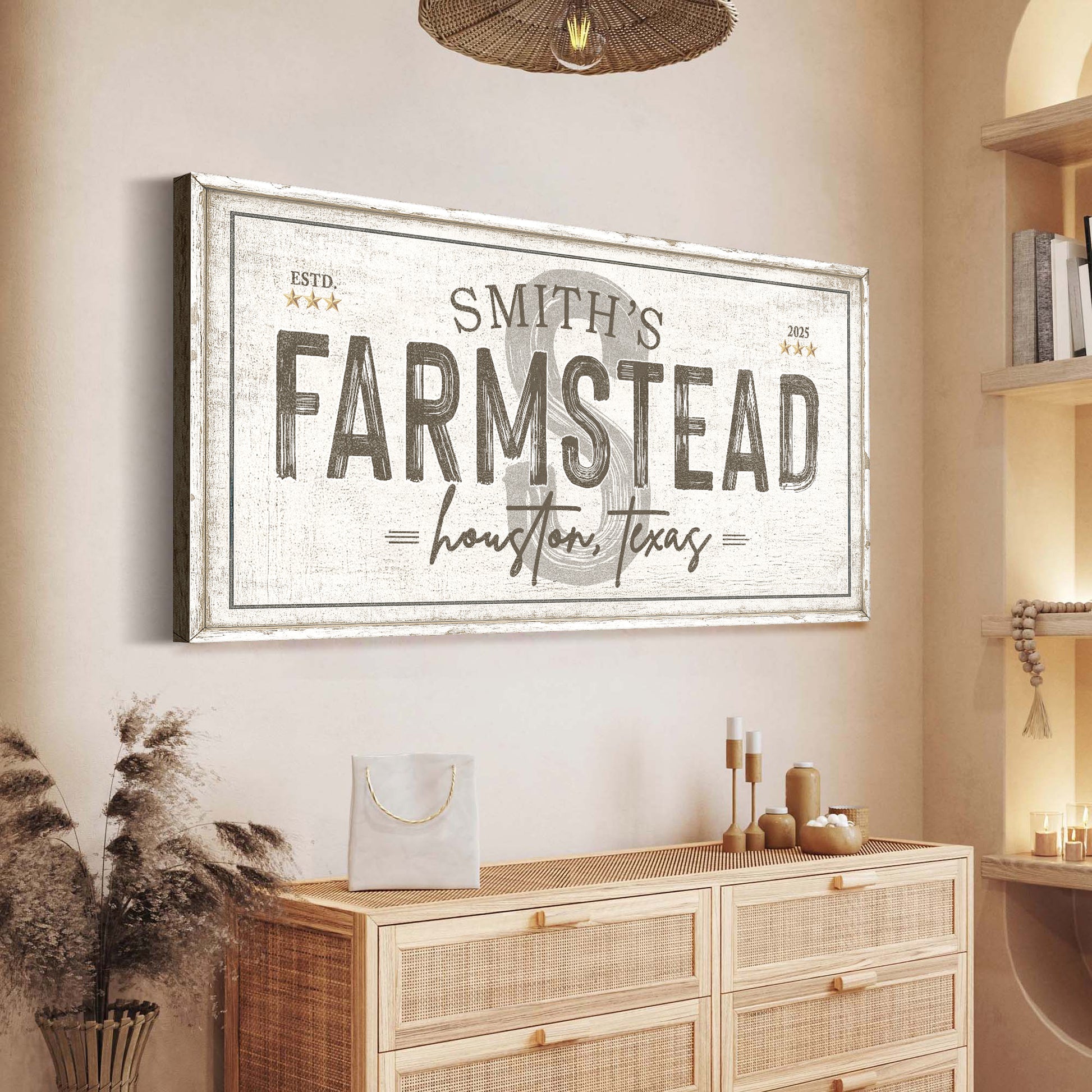 Personalized Rustic Farmstead Wall Sign