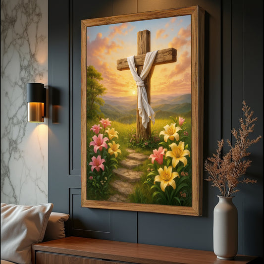 Cross and Flowers Faith Wall Art II