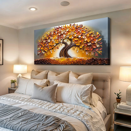 Golden Autumn Impasto Wall Art