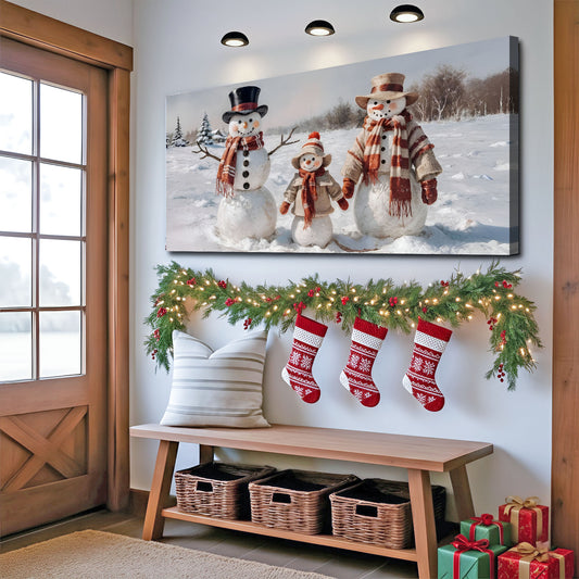 Snowman Smiles Christmas Wall Art