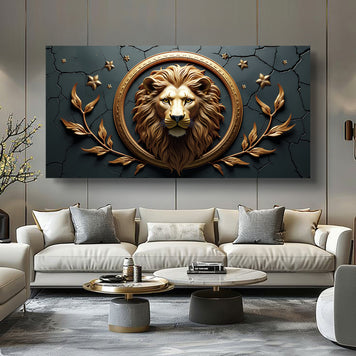 3D Majestic Lion Wall Art