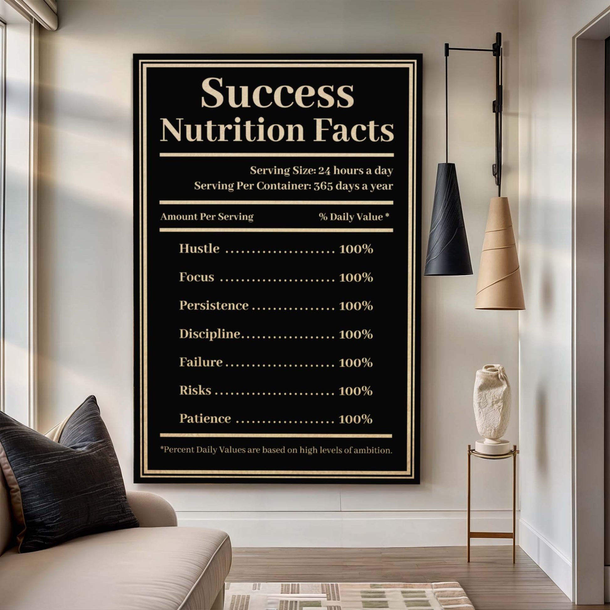 Ingredients For Success Motivational Wall Sign