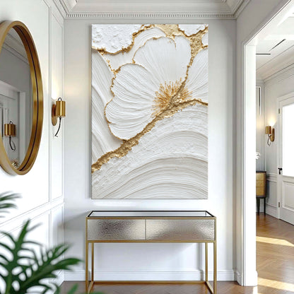 Abstract Golden Floral Patterns Wall Art