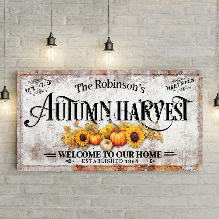 Family Autumn Harvest Thanksgiving Sign II