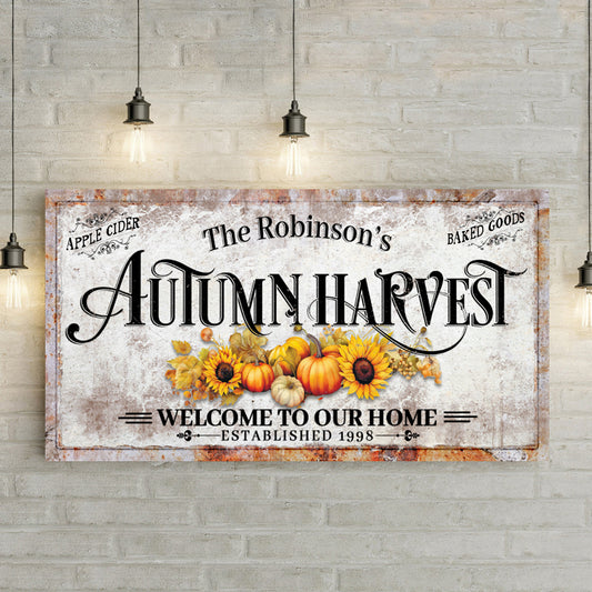 Family Autumn Harvest Thanksgiving Sign II