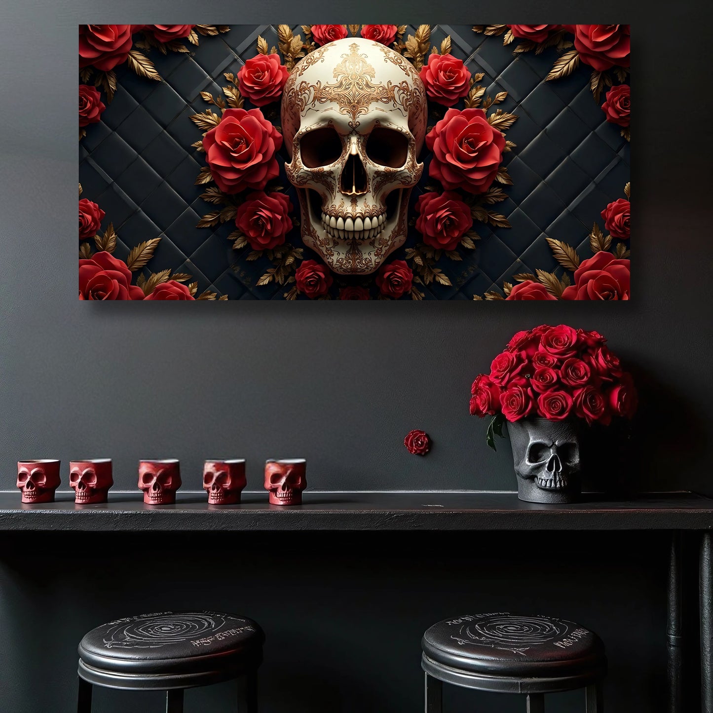 3D Vintage Skull Wall Art VI