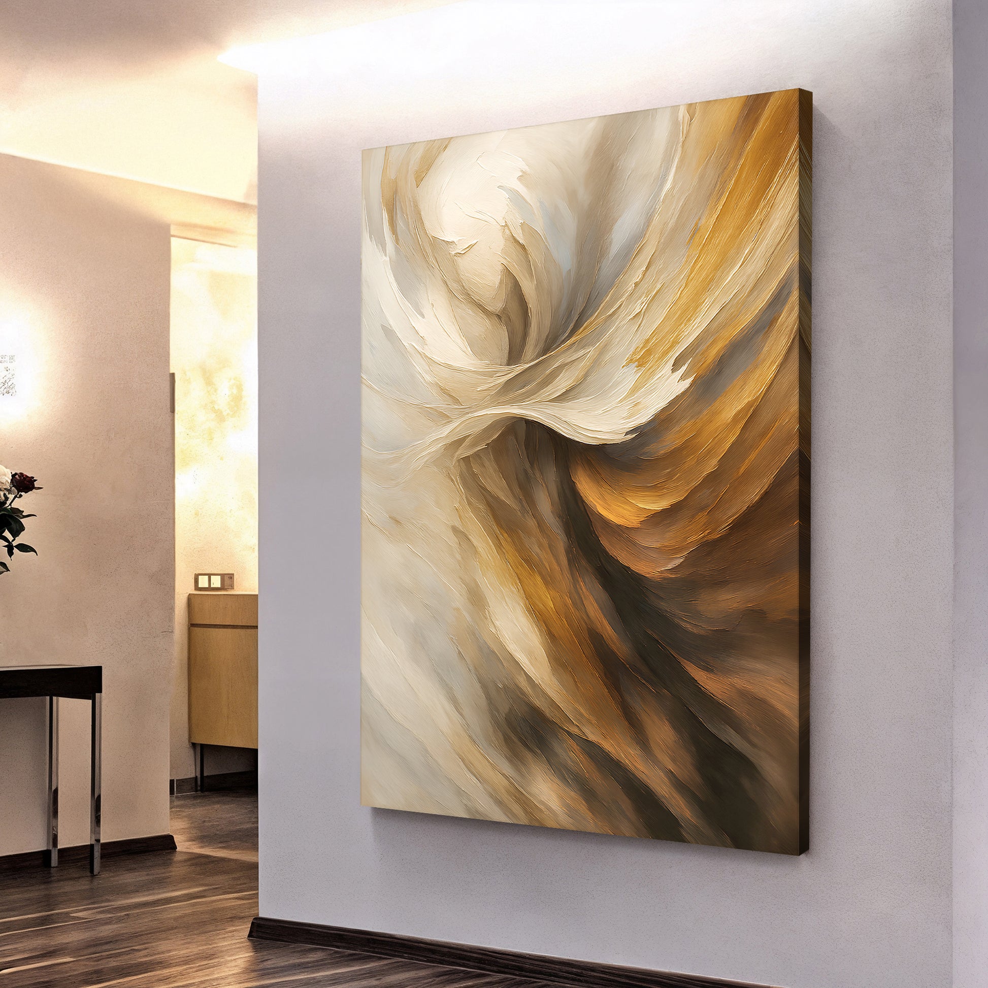 Taupe Tides Abstract Wall Art