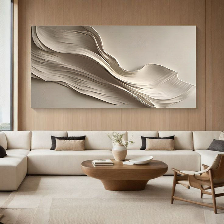 Beige Abstract Minimalist Wall Art