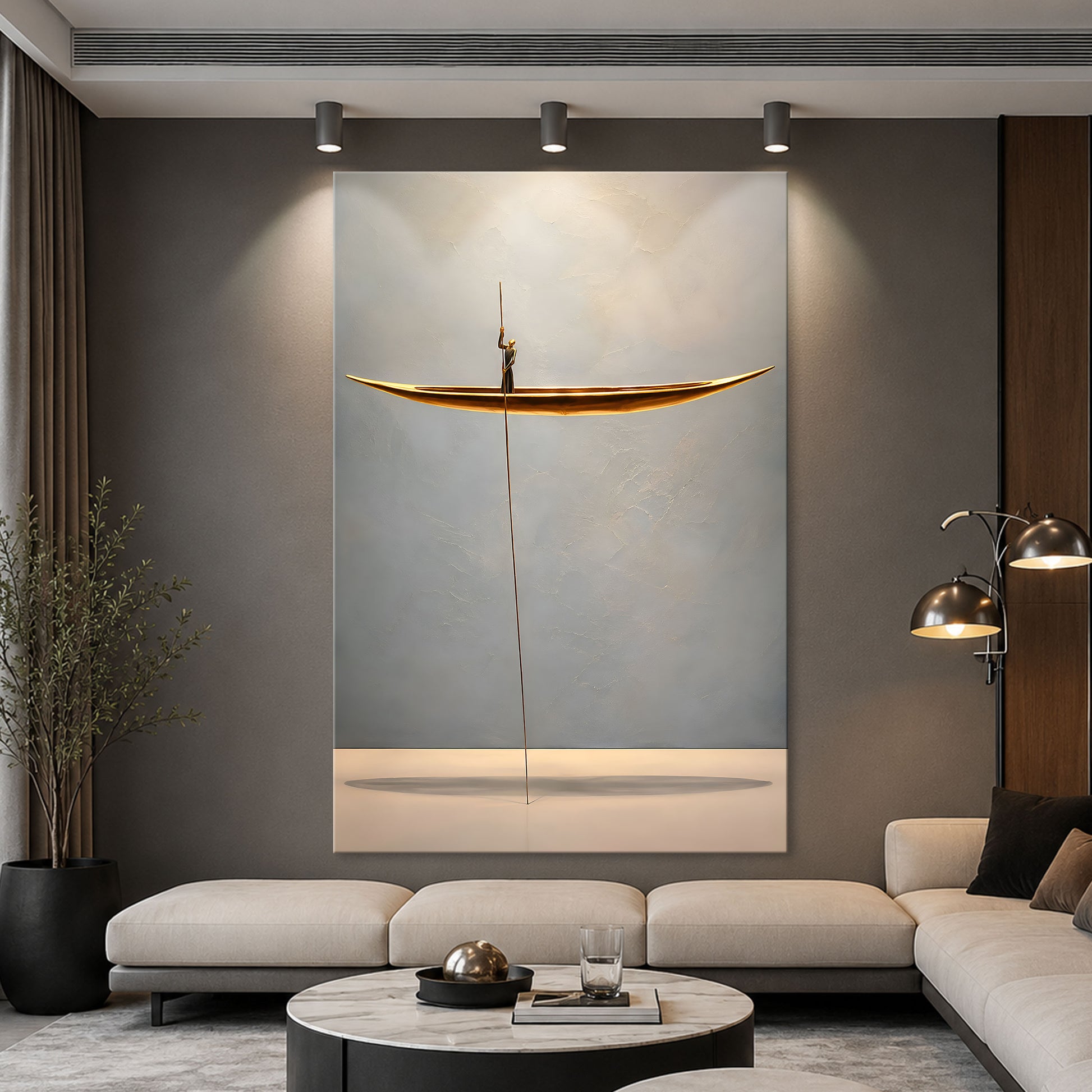 Minimalist Golden Boat