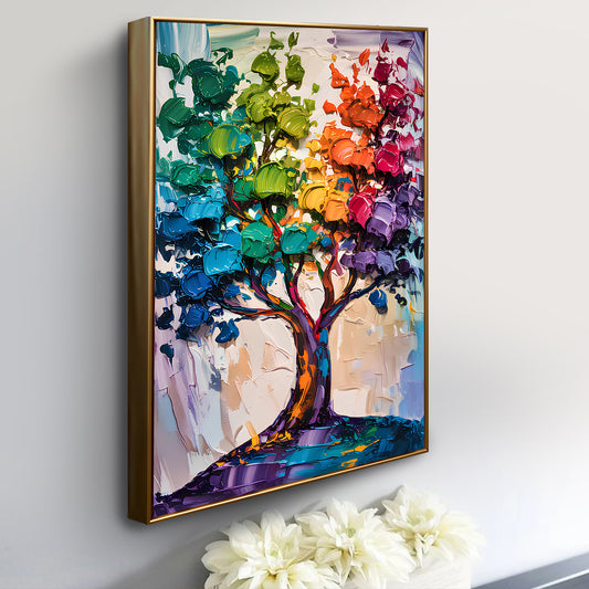 Rainbow Tree Abstract Wall Art