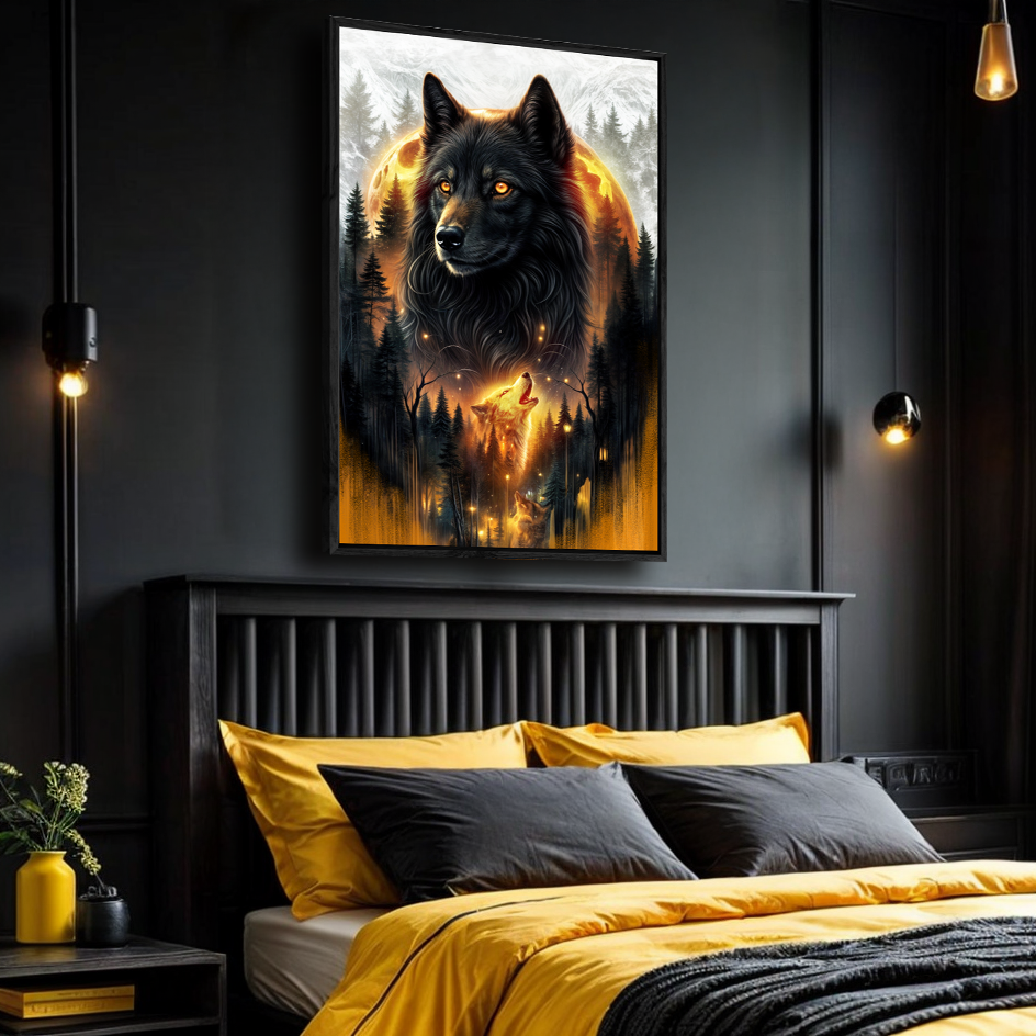 Eclipse of the Alpha Wolf Wall Art