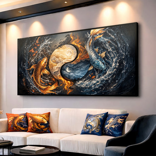 Celestial Yin, Flowing Koi Wall Art