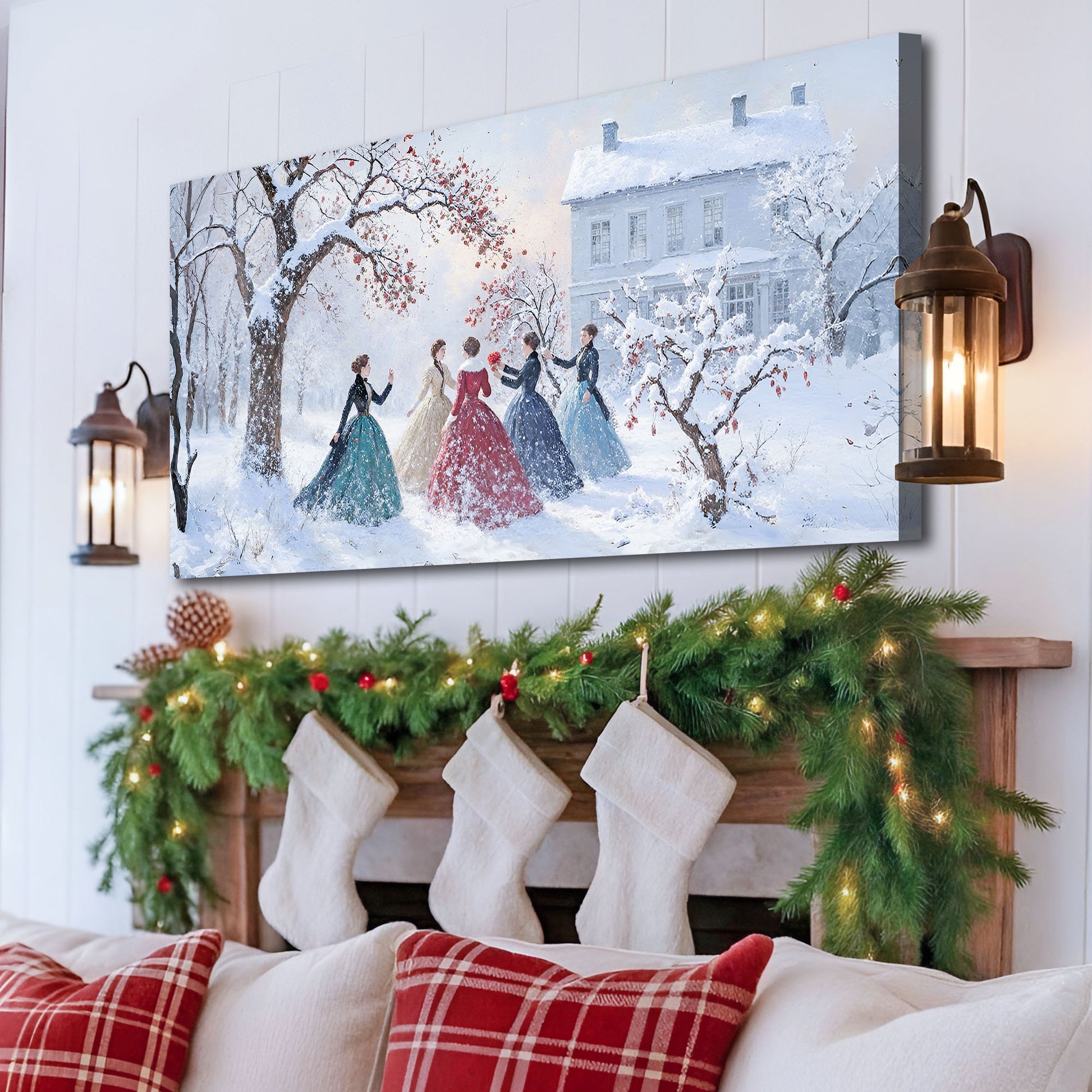 Little Women Abstract Christmas Wall Art