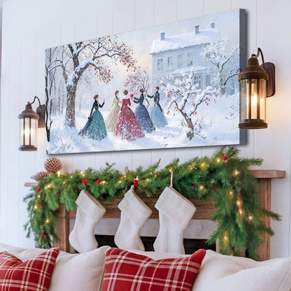 Little Women Abstract Christmas Wall Art