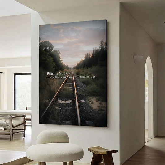 Under His Wings You Will Find Refuge - Psalm 91:4 Faith Wall Art