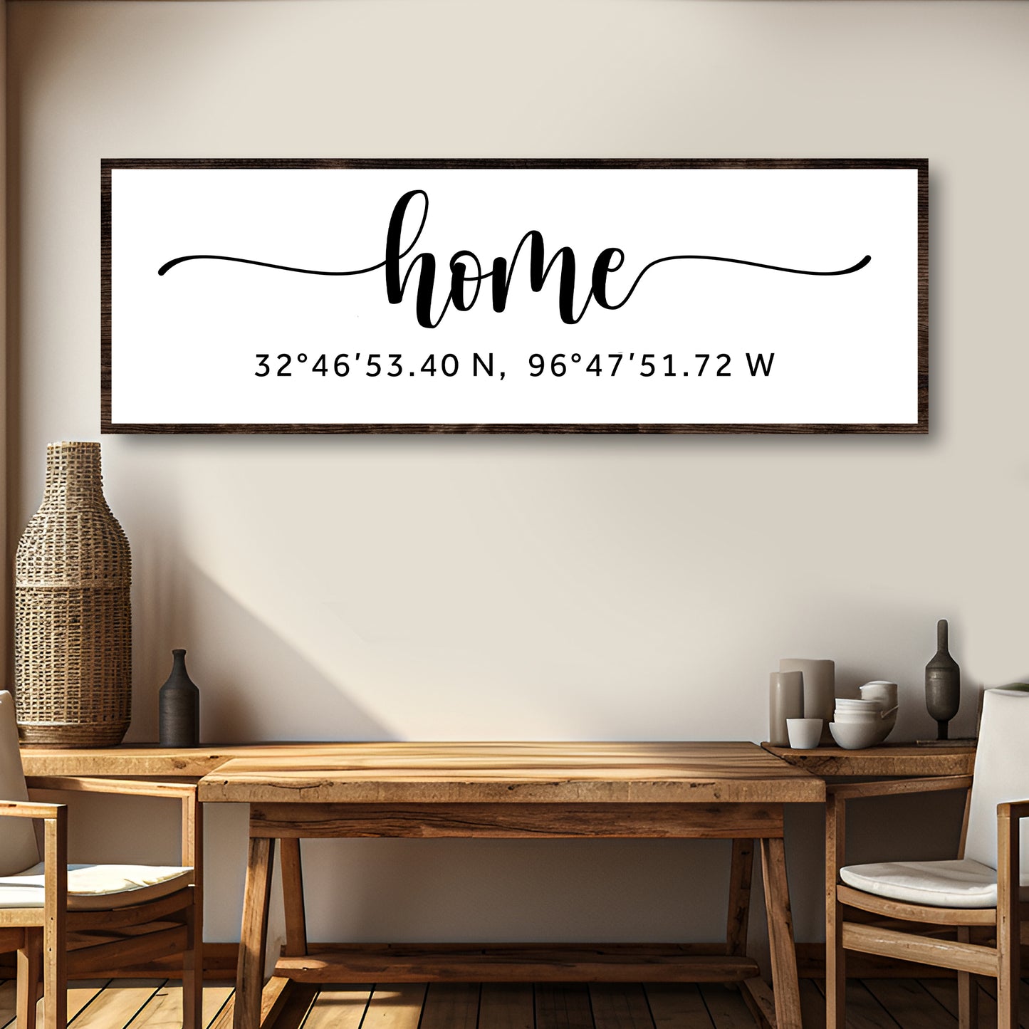 Family Home Coordinates Sign