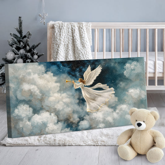 Angel Playing Trumpet Christmas Wall Art