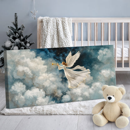 Angel Playing Trumpet Christmas Wall Art