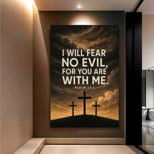 Fear No Evil For You Are With Me - Psalm 23:4 Faith Wall Art
