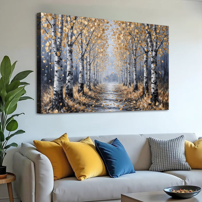 Golden Autumn Forest Path Wall Art