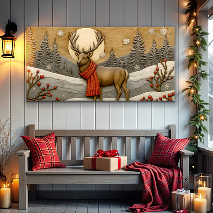 Snowbound Deer Christmas Wall Art