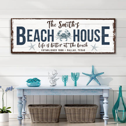 Personalized Beach House Sign  - Image by Tailored Canvases