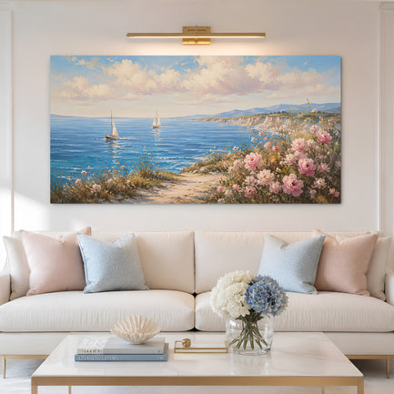 Blush Coast Sail Escape Wall Art