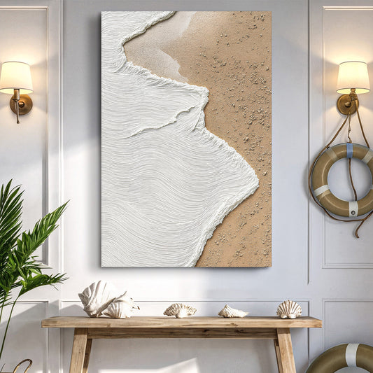 White Waves on Brown Sand Wall Art II