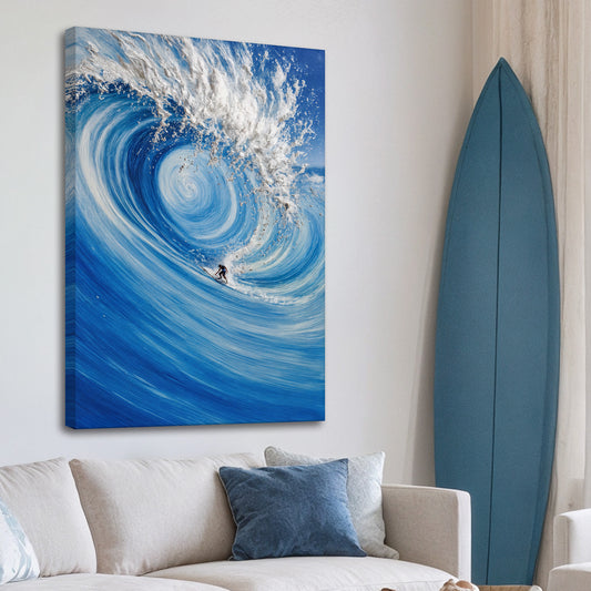 Surf’s Glory With Silver Wave Wall Art