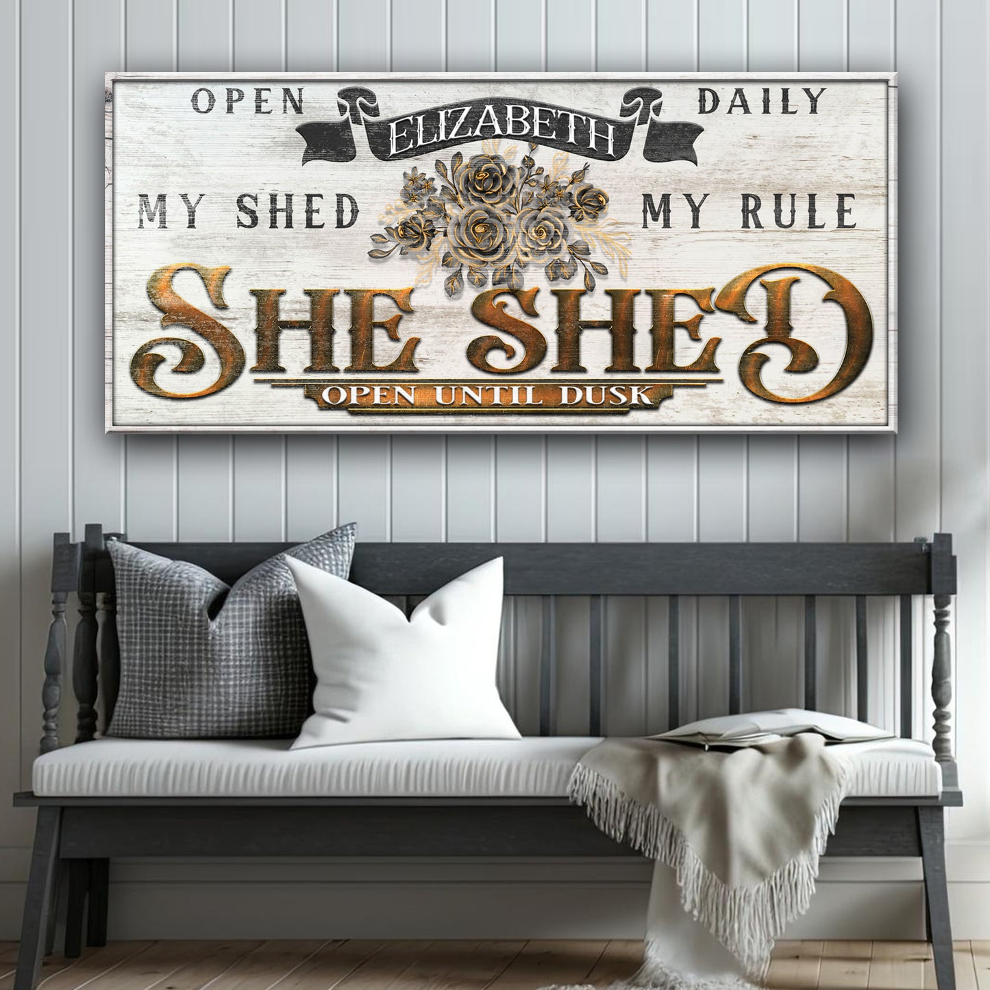 Personalized She Shed Sign X