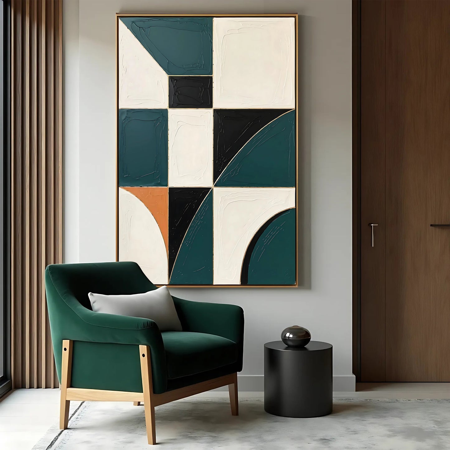 Green Abstract Shapes Wall Art