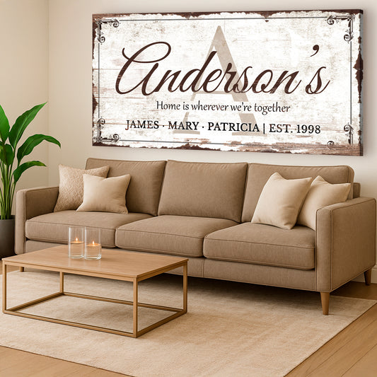 Family Sign Personalized Canvas III
