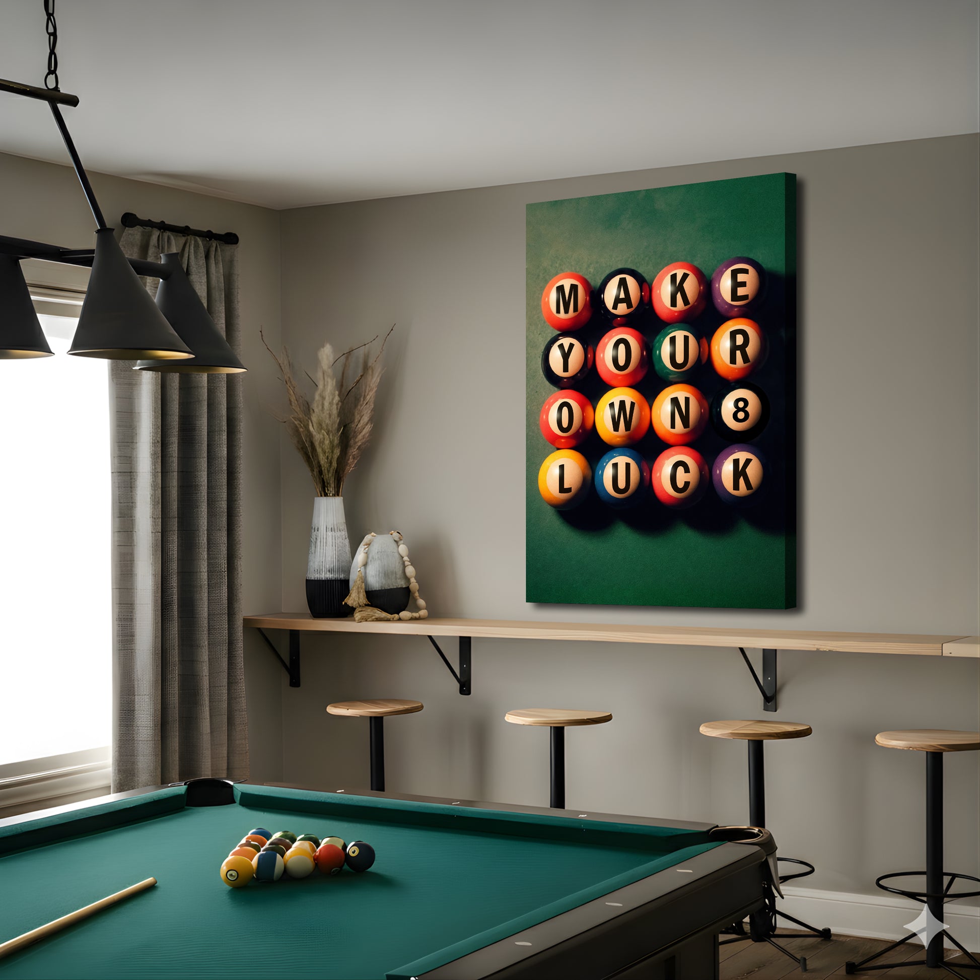 Make Your Own Luck Billiards Ball Wall Sign