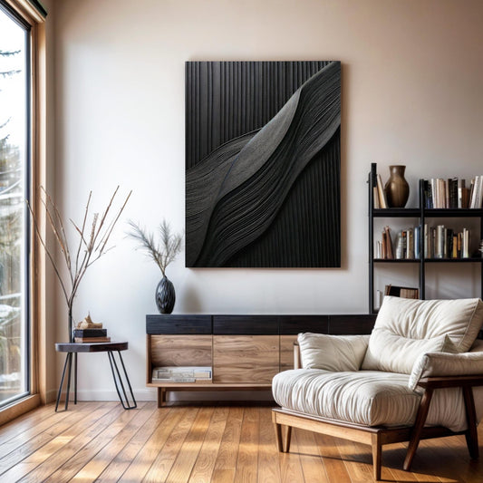 Luxury Black Minimalist Abstract Wall Art