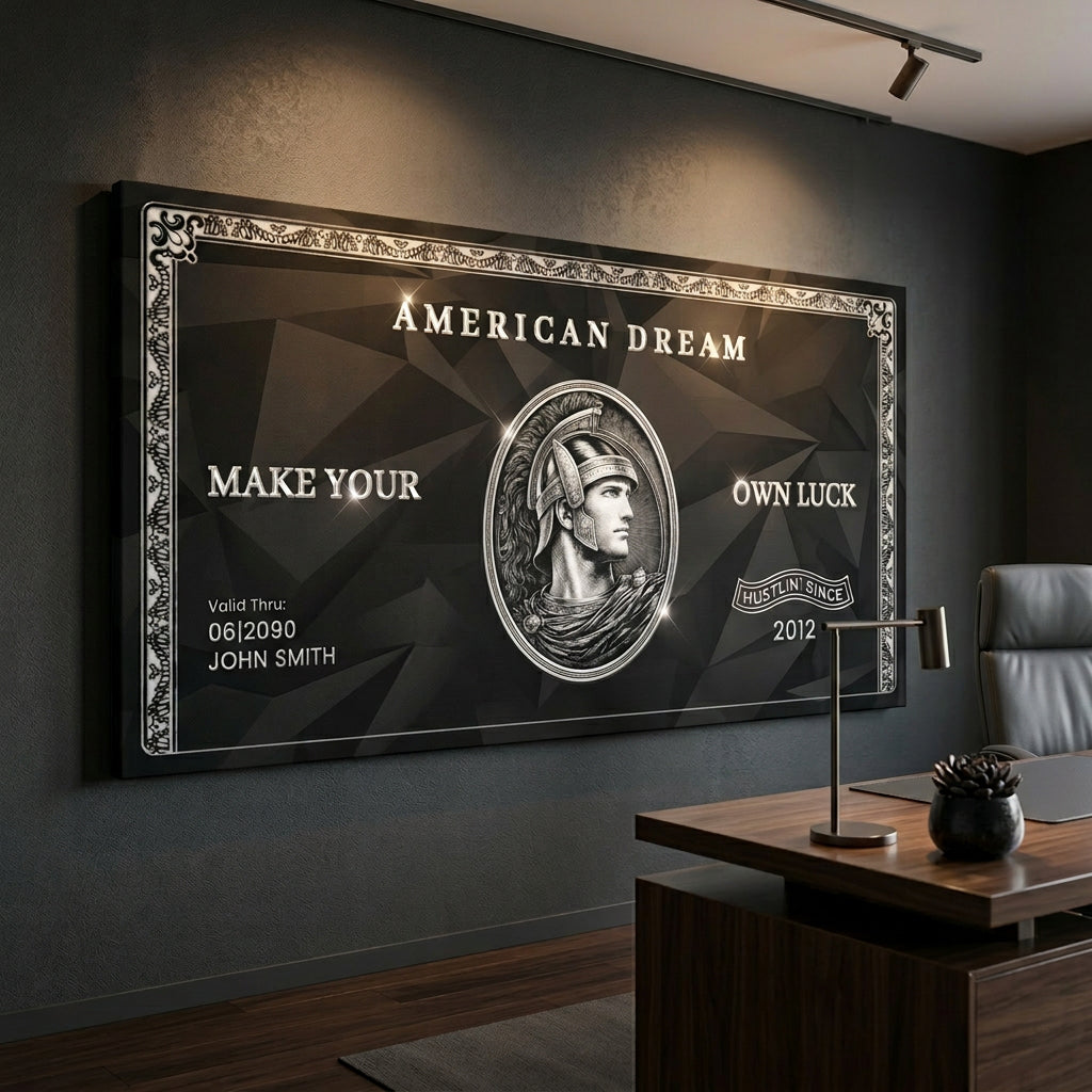 Personalized American Dream “Make Your Own Luck” Wall Sign II