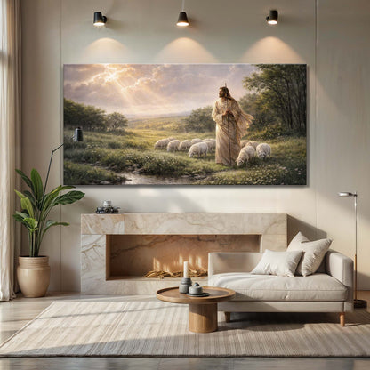 Jesus With His Flock Faith Wall Art