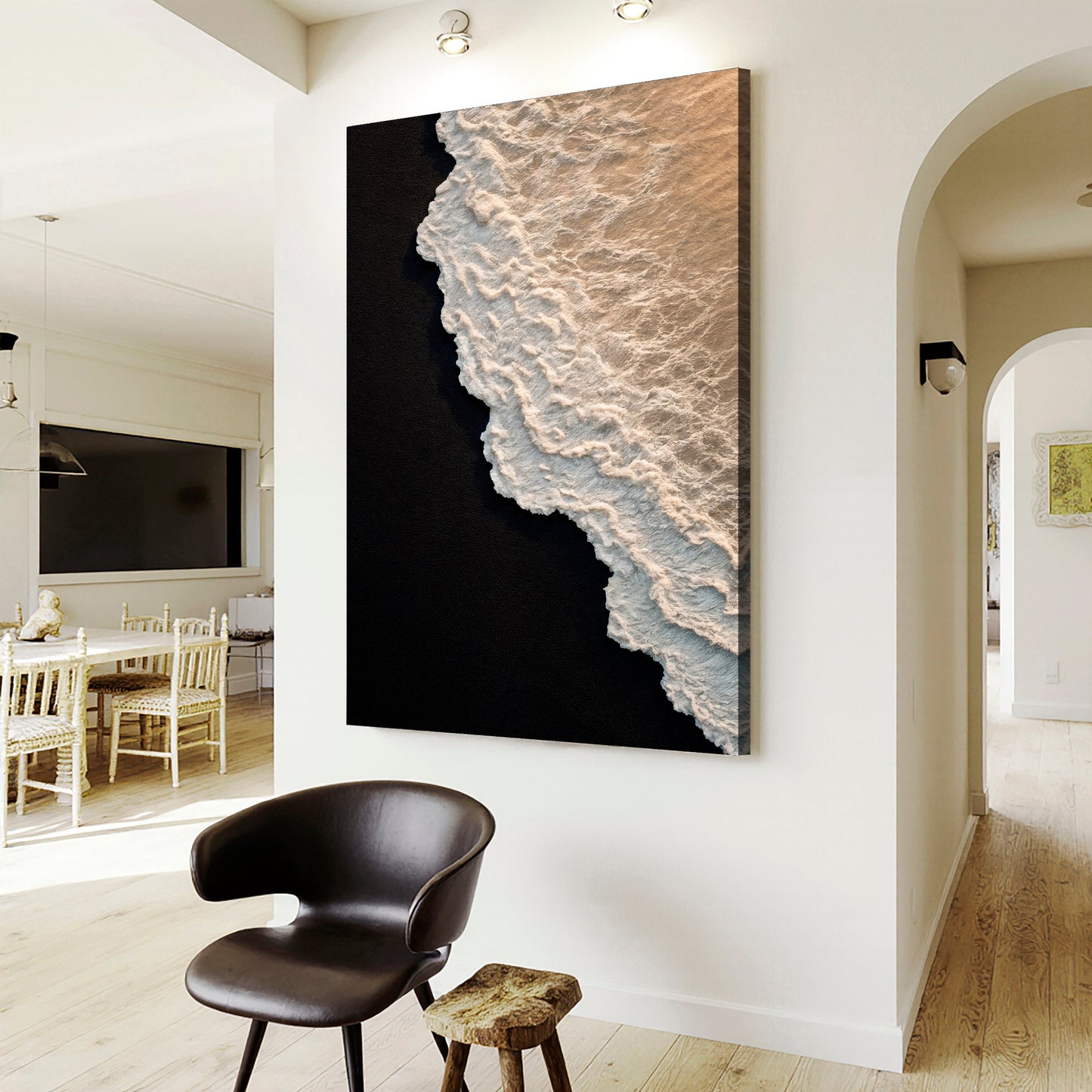 Black Sand Beach Abstract Wall Art