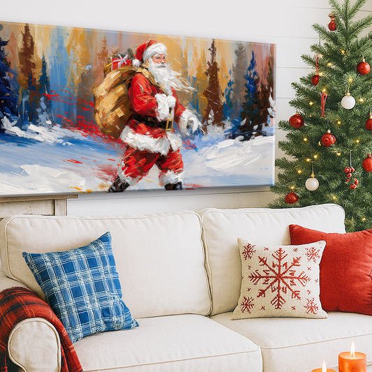 Vintage Santa in the Snow Wall Art II