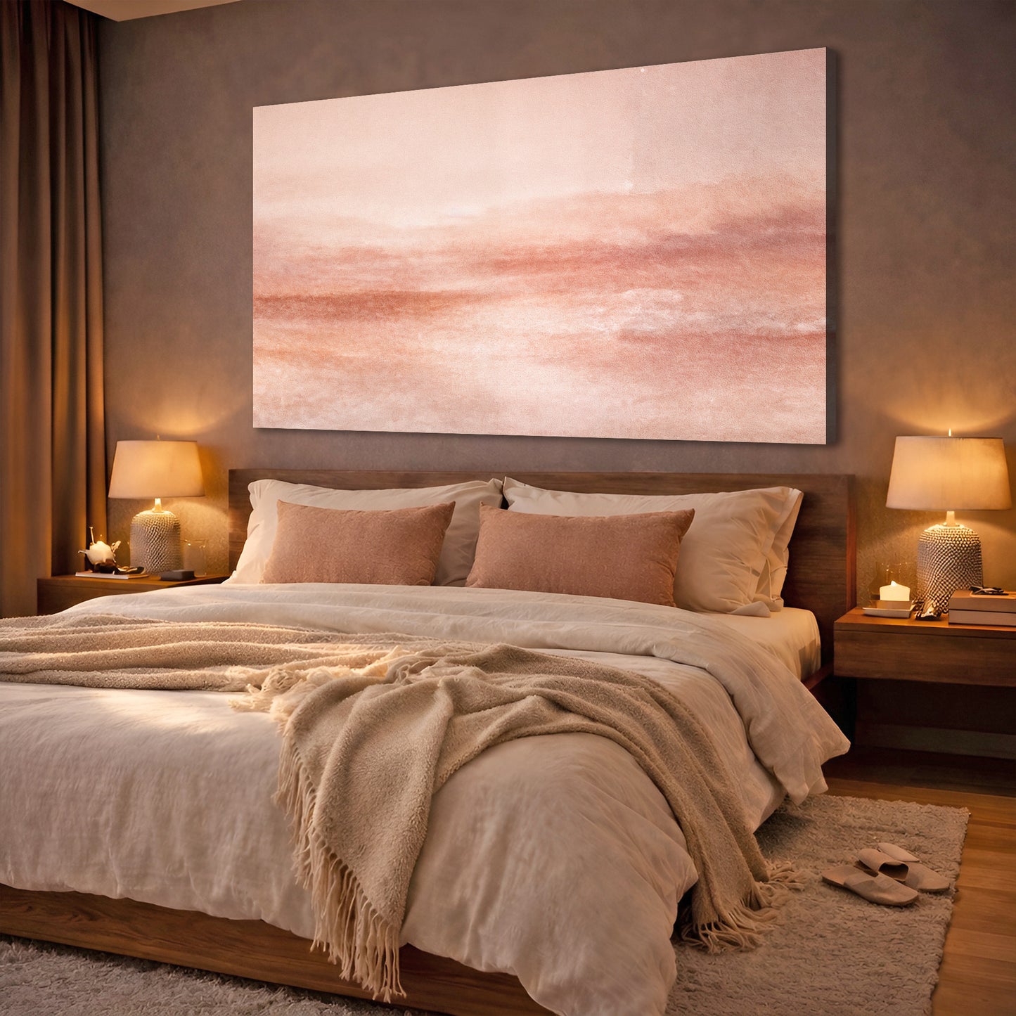 Peach Mist Serenity Abstract Wall Art