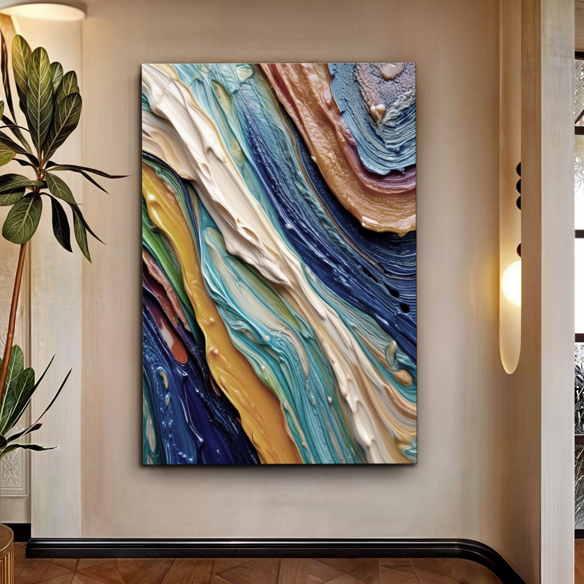 Ocean Waves Impasto Wall Art