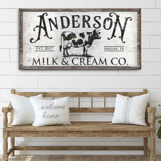 Personalized Milk & Cream Co Sign - Image by Tailored Canvases