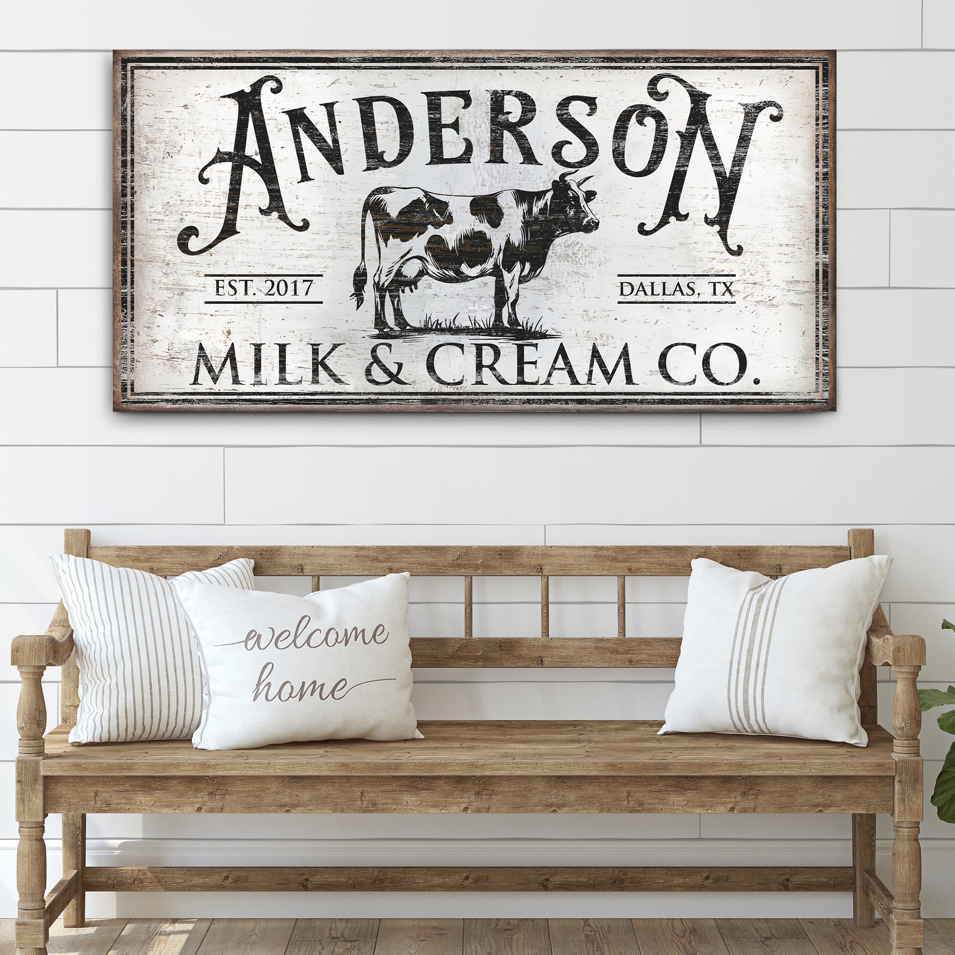 Personalized Milk & Cream Co Sign Style 1 - Image by Tailored Canvases