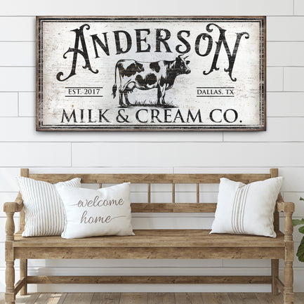 Personalized Milk & Cream Co Sign  - Image by Tailored Canvases